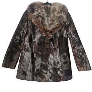 Vintage 60s Fritz Wiene M Fur Collar Penny Lane Coat Glam Boho Whimsygoth